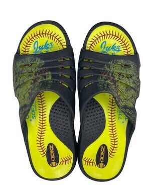 Okabashi Jukz Official JOKS Softball Slides Yellow Black Unisex Size M/L